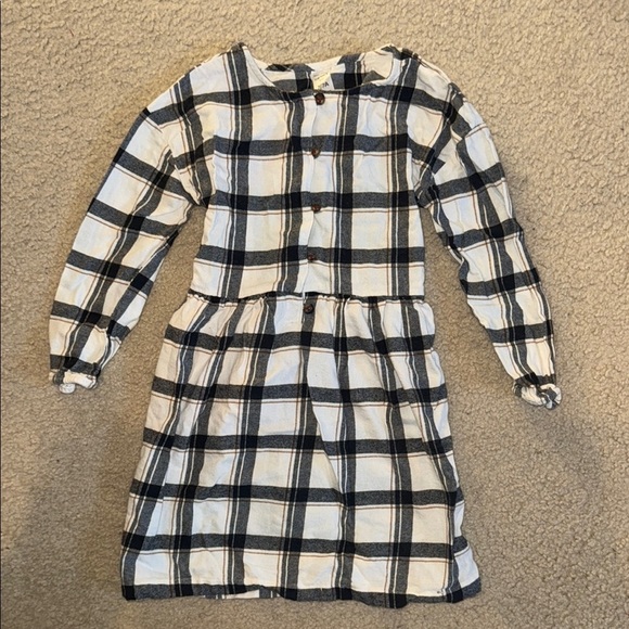 Carters Plaid Kids Dress in Black and White& brown 
size 7 - Picture 1 of 1